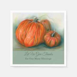 Serviette En Papier Citrouille Patch Automne Trio Pastel Art Thanksgiv