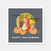 Serviette En Papier Citrouille Patch photo Halloween (Devant)