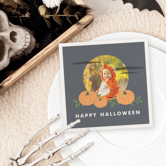 Serviette En Papier Citrouille Patch photo Halloween