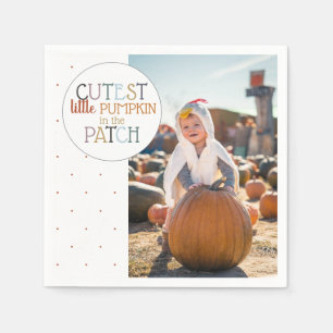 Serviette En Papier Citrouille Patch Photo Napkins