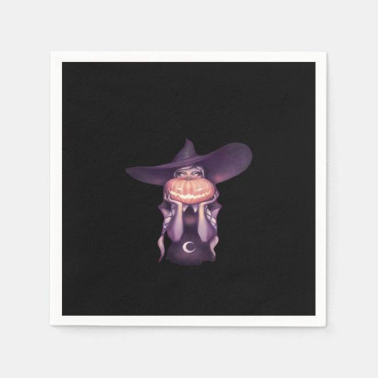 Serviette En Papier Citrouille Peekabo (Devant)