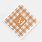 Serviette En Papier Citrouille personnalisé Orange En vichy Motif (Coin)