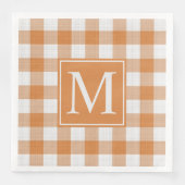 Serviette En Papier Citrouille personnalisé Orange En vichy Motif (Devant)