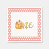 Serviette En Papier Citrouille Premier Anniversaire Napkin - Chiffres  (Devant)