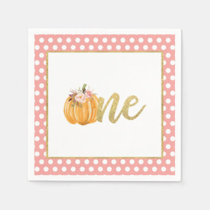 Serviette En Papier Citrouille Premier Anniversaire Napkin - Chiffres 