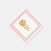 Serviette En Papier Citrouille Premier Anniversaire Napkin - Fille Ros (Coin)