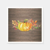 Serviette En Papier Citrouille Premier anniversaire Rustique Automne A (Devant)