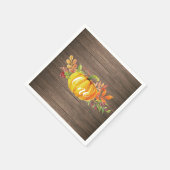 Serviette En Papier Citrouille Premier anniversaire Rustique Automne A (Coin)