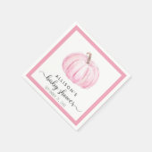 Serviette En Papier Citrouille rose Aquarelle Bébé Fille Douche (Coin)