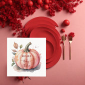 Serviette En Papier Citrouille rose Aquarelle Boho Baby Girl Douche