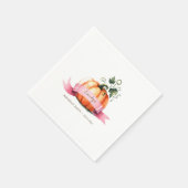 Serviette En Papier Citrouille rose automne Fête d'anniversaire fille (Coin)