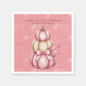 Serviette En Papier Citrouille rose bébé fille douche (Devant)