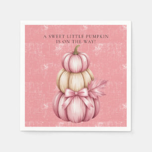 Serviette En Papier Citrouille rose bébé fille douche