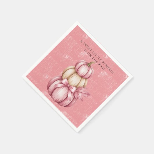 Serviette En Papier Citrouille rose bébé fille douche (Coin)