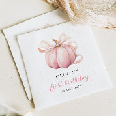 Serviette En Papier Citrouille rose Bow 1er anniversaire