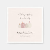 Serviette En Papier Citrouille rose ChuteBébé Douche Fille Cocktail Na (Devant)