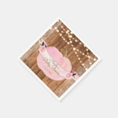Serviette En Papier Citrouille rose étincelle Automne Lumières rustiqu (Coin)