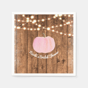Serviette En Papier Citrouille rose étincelle Automne Lumières rustiqu