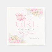 Serviette En Papier Citrouille rose fille Floral Bow Baby shower Bienv (Devant)