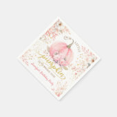 Serviette En Papier Citrouille rose Floral Parties scintillant or fill (Coin)