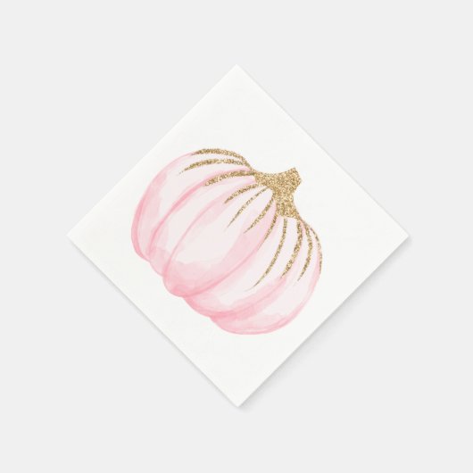 Serviette En Papier Citrouille rose or Halloween Thanksgiving Party (Coin)