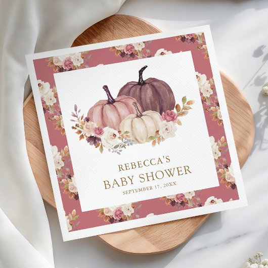 Serviette En Papier Citrouille rose rose Rose poussiéreux