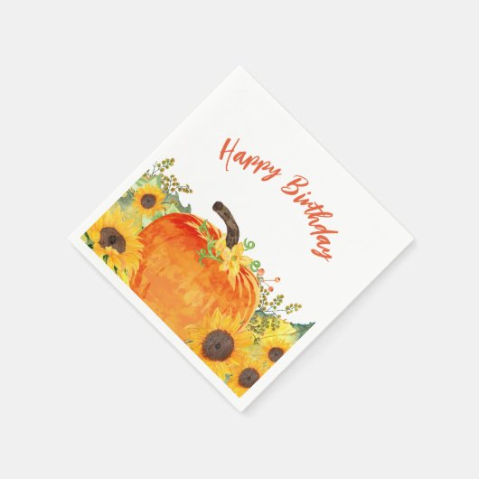 Serviette En Papier Citrouille rustique automne anniversaire (Coin)