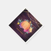 Serviette En Papier Citrouille Rustique Automne Aquarelle Couleur Folk (Coin)