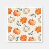 Serviette En Papier Citrouille rustique Automne fleuri Baby shower d'a (Devant)