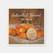 Serviette En Papier Citrouille rustique Automne Mariage de la grange (Devant)