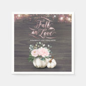 Serviette En Papier Citrouille Rustique Automne rose Floral Mariage (Devant)