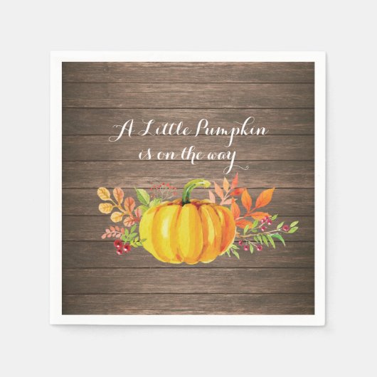 Serviette En Papier Citrouille rustique Baby shower d'automne Napkin (Devant)