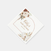 Serviette En Papier Citrouille Rustique Floral Boho Arch Chute en amou (Coin)