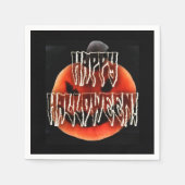 Serviette En Papier Citrouille Scare-Wht (Devant)