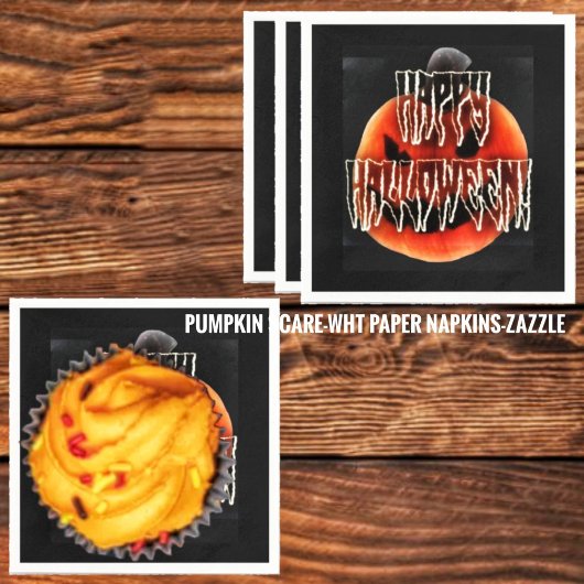 Serviette En Papier Citrouille Scare-Wht