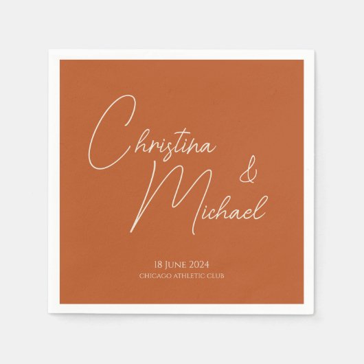 Serviette En Papier Citrouille ・ Script manuscrit (Devant)