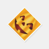 Serviette En Papier Citrouille sculpté souriant design Halloween (Coin)