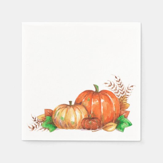 Serviette En Papier Citrouille - Serviettes (Devant)