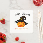 Serviette En Papier Citrouille Sorcière Halloween Papier-Party Napkins (En situation)