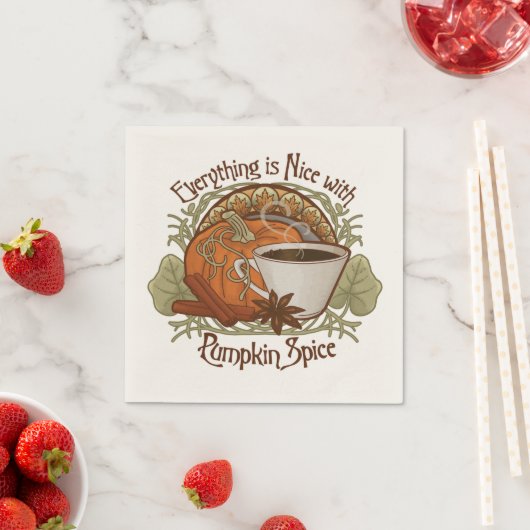Serviette En Papier Citrouille Spice Coffee Party (En situation)