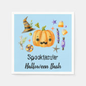Serviette En Papier Citrouille Spooktacular Halloween Bash Party Bleu (Devant)