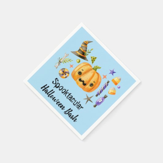 Serviette En Papier Citrouille Spooktacular Halloween Bash Party Bleu (Coin)