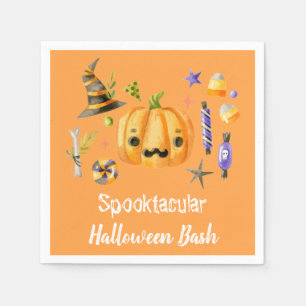 Serviette En Papier Citrouille Spooktacular Halloween Bash Party Orang