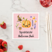 Serviette En Papier Citrouille Spooktacular Halloween Bash Party rose (En situation)