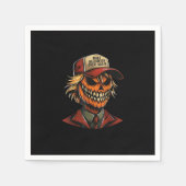 Serviette En Papier Citrouille squelette drôle de Trumpkin pour rendre (Devant)