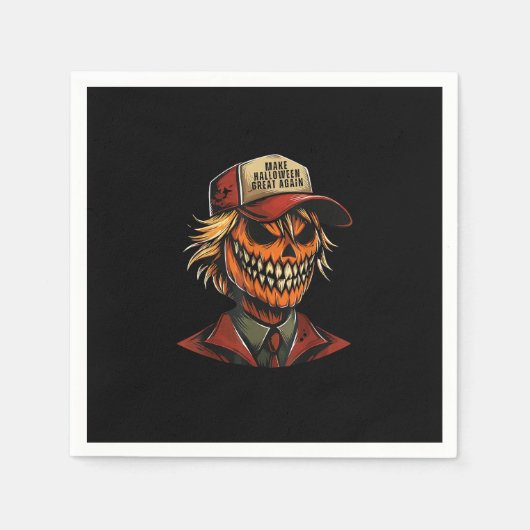 Serviette En Papier Citrouille squelette drôle de Trumpkin pour rendre (Devant)