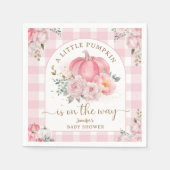 Serviette En Papier Citrouille sur le chemin Baby shower fille rose au (Devant)