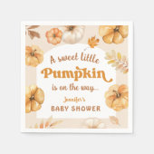Serviette En Papier Citrouille sur le chemin Retro automne Baby shower (Devant)