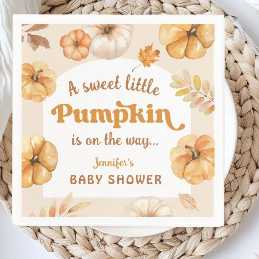 Serviette En Papier Citrouille sur le chemin Retro automne Baby shower