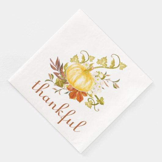 Serviette En Papier Citrouille Thanksgiving (Coin)